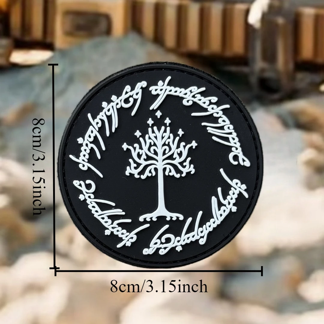 Parche de insignia de moral divertida "el árbol de Gondor", brazalete militar táctico, parches de gancho y bucle de PVC para ropa, pegatinas para mochila - imagen 2
