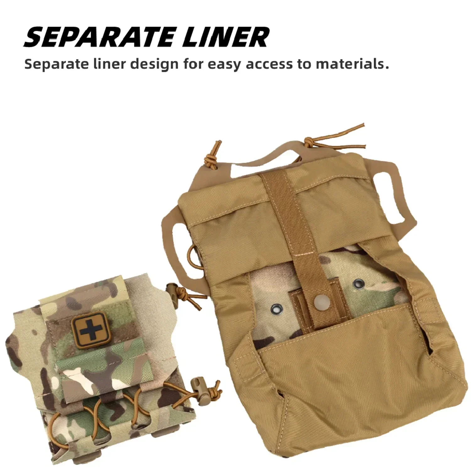 IFAKon Reflex-M Bolsa para botiquín de primeros auxilios para cinturón de servicio, sistema MOLLE de dos piezas IFAK Trauma Kit Med Roll Carrier para emergencias al aire libre - imagen 2