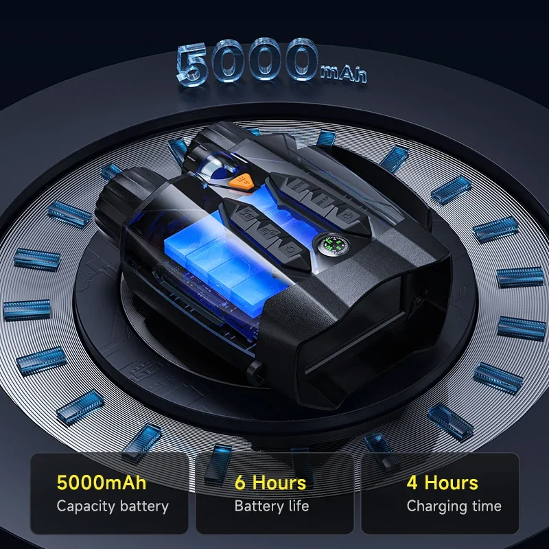 Gafas de visión nocturna 4K, 5W, 850NM, alcance de caza, batería recargable de 5000mAh, pantalla HD de 3 pulgadas, binoculares infrarrojos térmicos digitales 10x - imagen 4