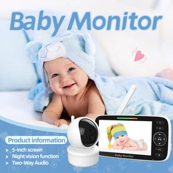 Vigilabebés SM530A inalámbrico 5" con cámara HD y visión nocturna