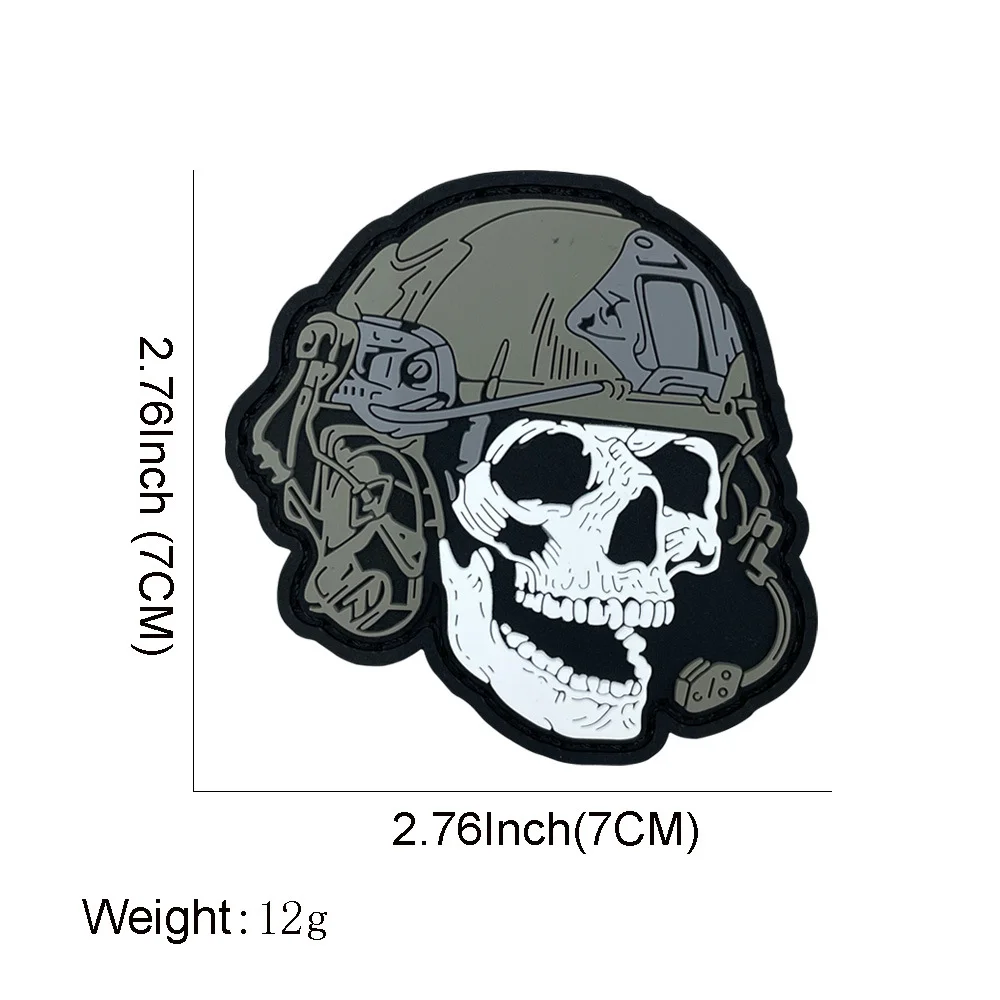 Parches de gancho y bucle de PVC para casco de calavera, insignia de moral táctica, pegatina decorativa para mochila militar - imagen 2