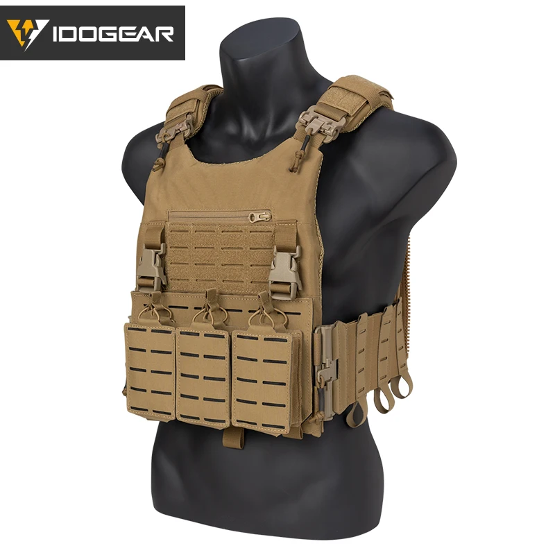 IDOGEAR-Chaleco táctico LSR, portador de placa cortada con láser de liberación rápida con bolsa para revistas 556, equipo de caza ligero 3318 y 3567 - imagen 3