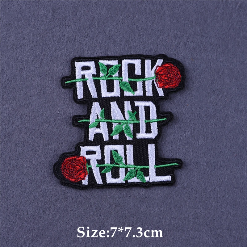Parches termoadhesivos para ropa Rock and Roll, bordado termoadhesivo, pegatina térmica Fusible para ropa, recuerdo, parche para coser DIY - imagen 3