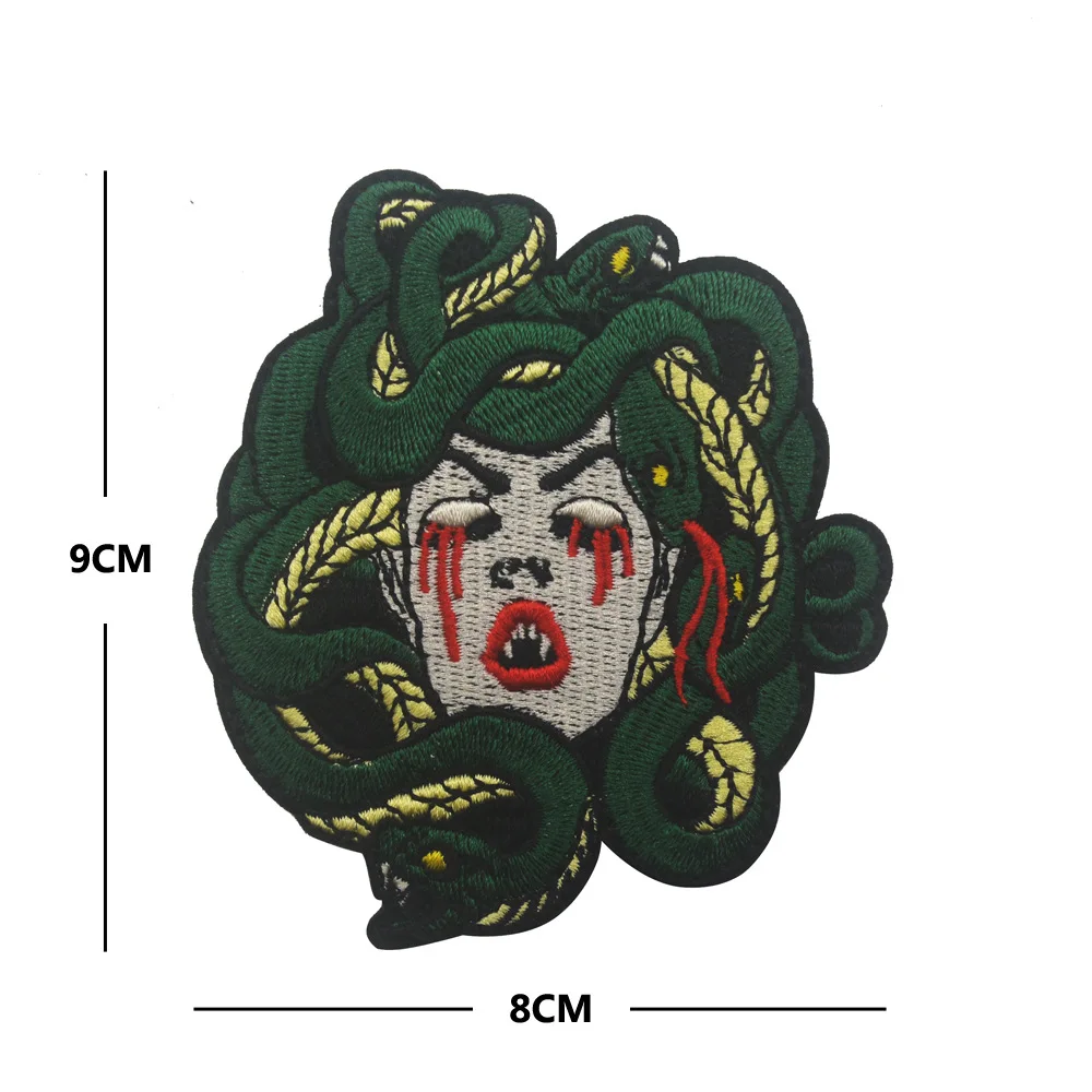 Parche bordado de Medusa silbatos, mientras que al acecho, nunca digo que die, I'M HELP lead slinger Badge Hook Loop apliques Sticker para chaqueta - imagen 5