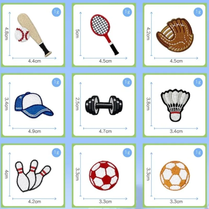 Parches bordados con logotipo de pelota deportiva, parches para planchar, Rugby, béisbol, baloncesto, parches para coser, apliques para ropa DIY, pantalones vaqueros, bolsos, sombrero, 5 uds. - imagen 4