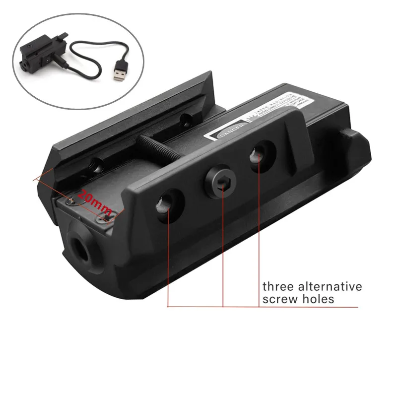 Mira láser táctica con punto rojo y verde, con carga recargable por USB, 11mm, 20mm, montaje en riel Picatinny, mira láser para pistola y Rifle - imagen 2