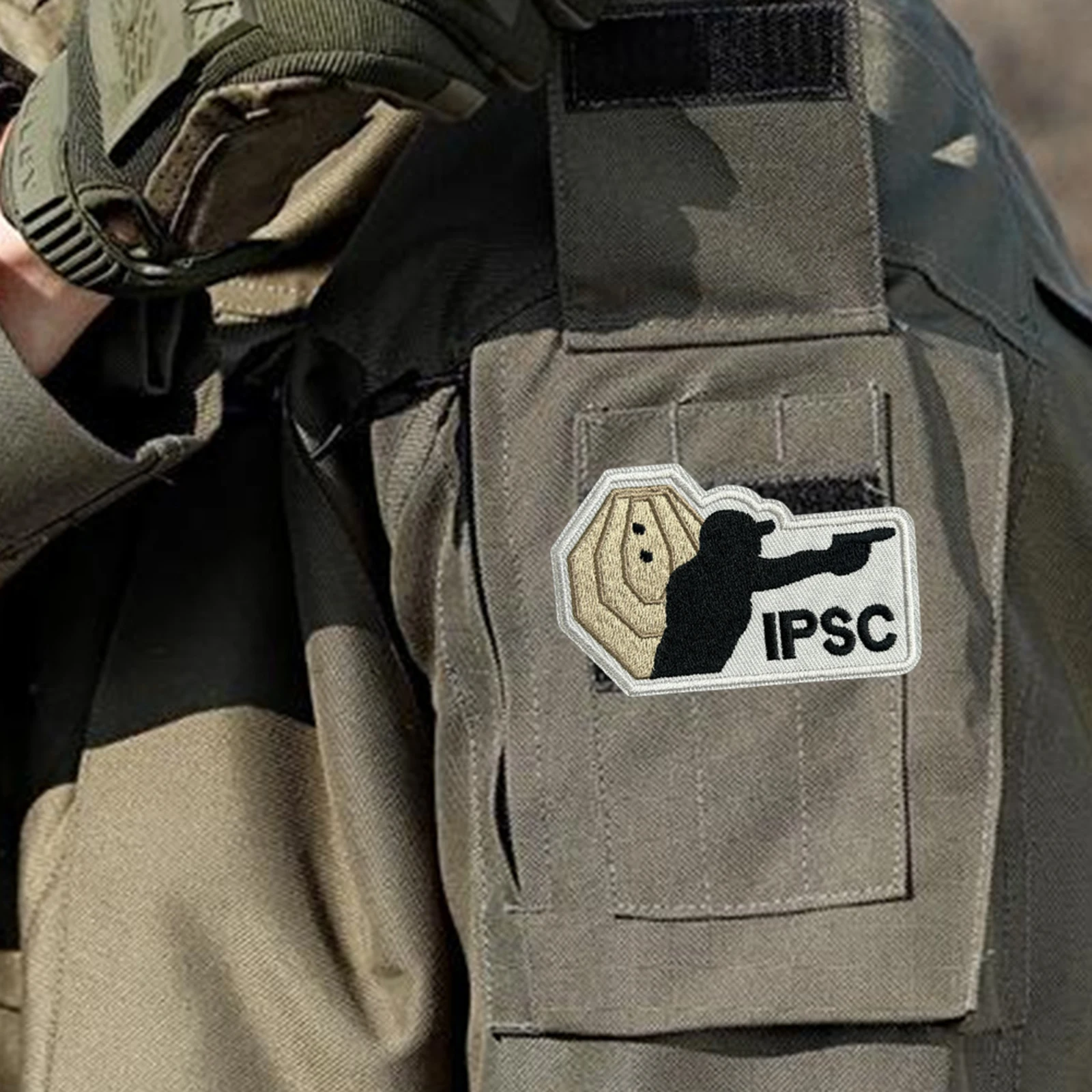 Parche táctico de tiro "IPSC", parches de gancho y bucle bordados para francotirador, brazalete, insignia de moral militar, mochila, pegatinas para ropa - imagen 2