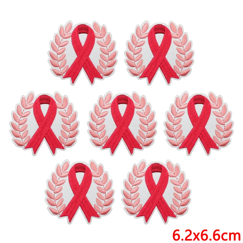 10 unids/lote, venta al por mayor, apliques de bufanda de esperanza, parches para planchar para pegatinas de ropa, parches bordados de dibujos animados en ropa, insignias DIY - imagen 5