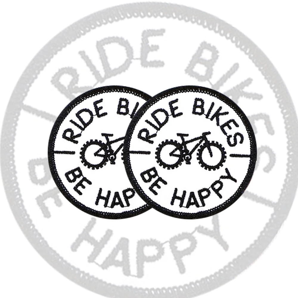 Ride Bikers-parches bordados para planchar, gorra de ropa de 2,5 pulgadas de diámetro, insignia bordada BE HAPPY, regalos de buena calidad - imagen 5