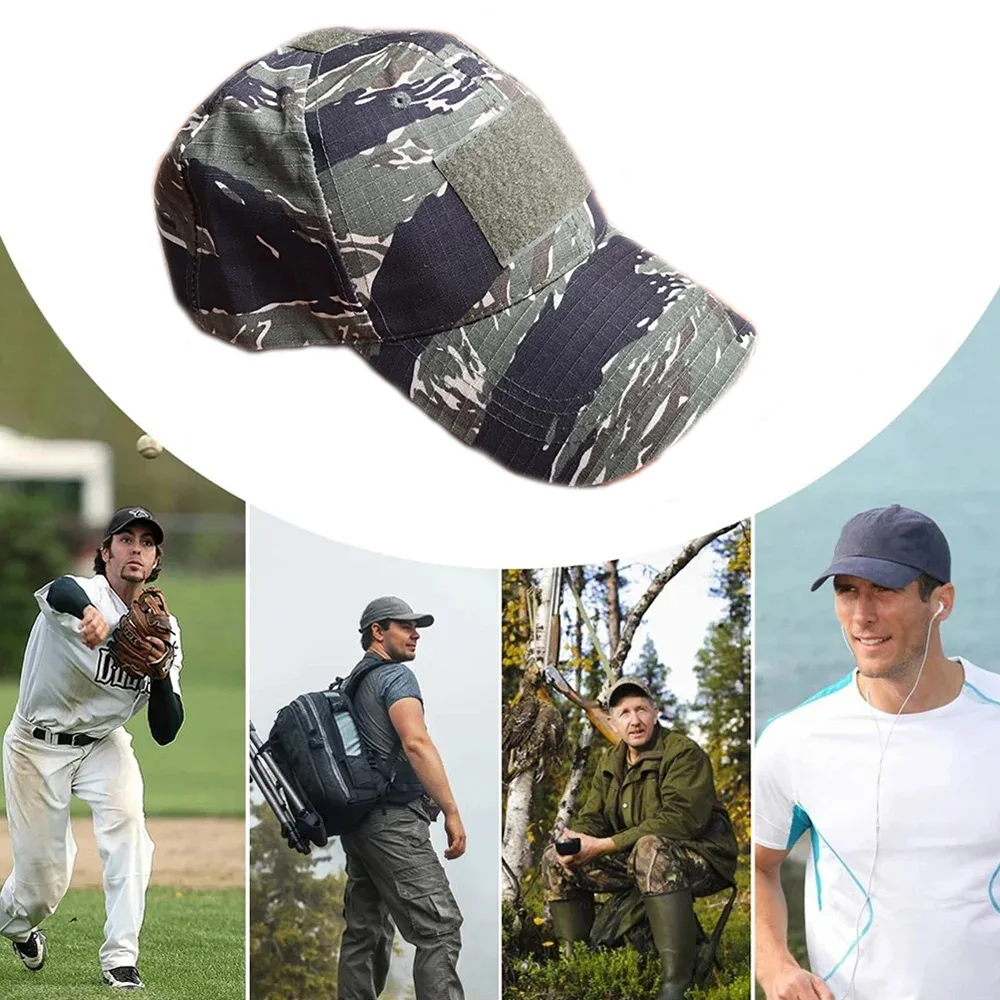 Táticas al aire libre gorra a rayas de tigre de la selva montañismo, senderismo, pesca, sombrilla, sombrero de béisbol accesorios de disfraz de caza