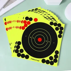 50 Uds. De pegatinas de destino altamente visibles, 20cm/8 pulgadas, autoadhesivas, práctica de tiro, papel de destino, etiquetas adhesivas de entrenamiento para tiro