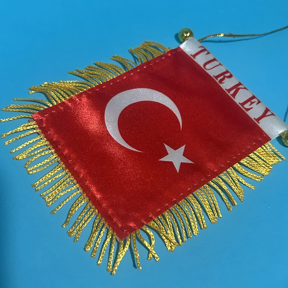 Bandera turca para coche banderín colgante de poliéster - imagen 4