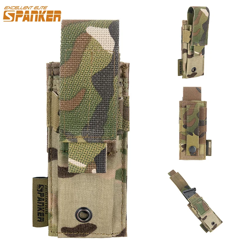 Bolsa para pistola Airsoft Molle, bolsa táctica individual para revista, bolsas para linterna, bolsa con soporte para Mag de 9mm, accesorio Universal para caza - imagen 2