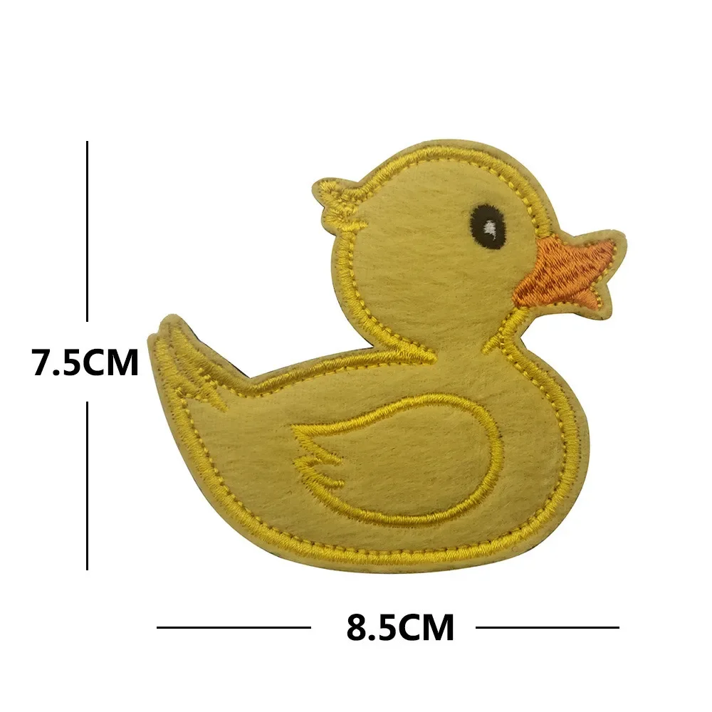 Parches de velcro con bordado de pato amarillo pequeño, insignia de moral de pato con cuchillo en la mochila, pegatina de sombrero, parche táctico - imagen 4