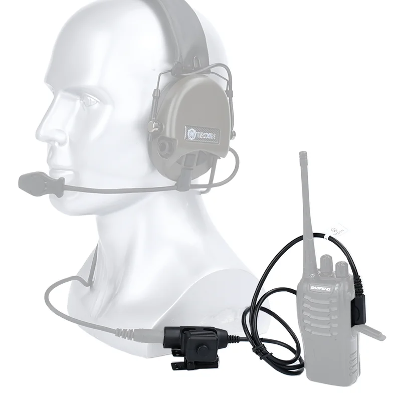WADSN-auriculares tácticos PTT 7,0, dispositivo de audio táctico civil, C2, C4, MSA, para Walkie Talkie, Motorola, Kenwood, Yeasu, Midland - imagen 2