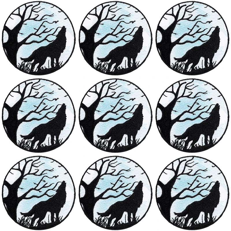 Parche bordado de aventura de montaña, parches termoadhesivos para planchar en la ropa, sol, Luna, olas, costura, 10 unids/lote - imagen 5