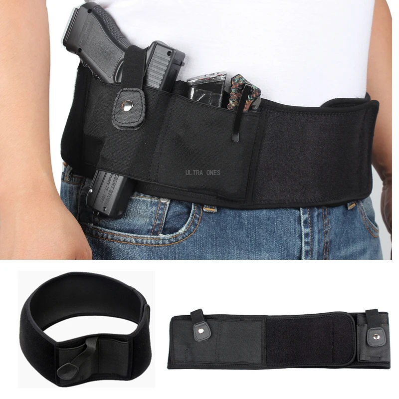 Funda de cinturón táctico para caza, banda para tiro, ocultación, transporte, Airsoft, Paintball, banda para el vientre para mano derecha