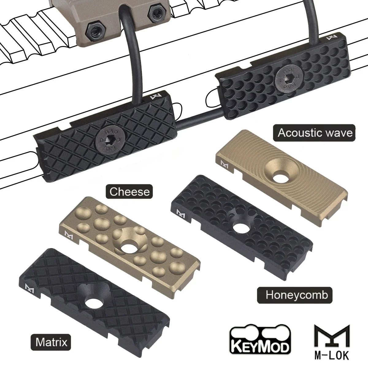 Guía de cables M-LOK táctica con clip organizador para linterna - imagen 4