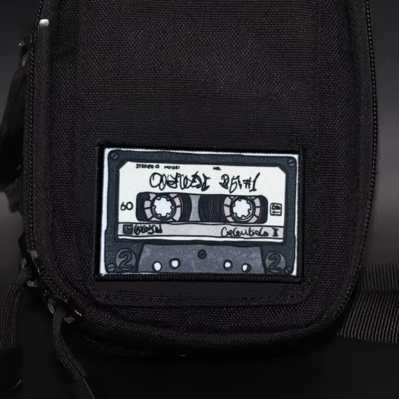 Parche "Cassette", insignia de moral militar con estampado de gancho y bucle, mochila, accesorios de decoración de ropa, brazalete adhesivo