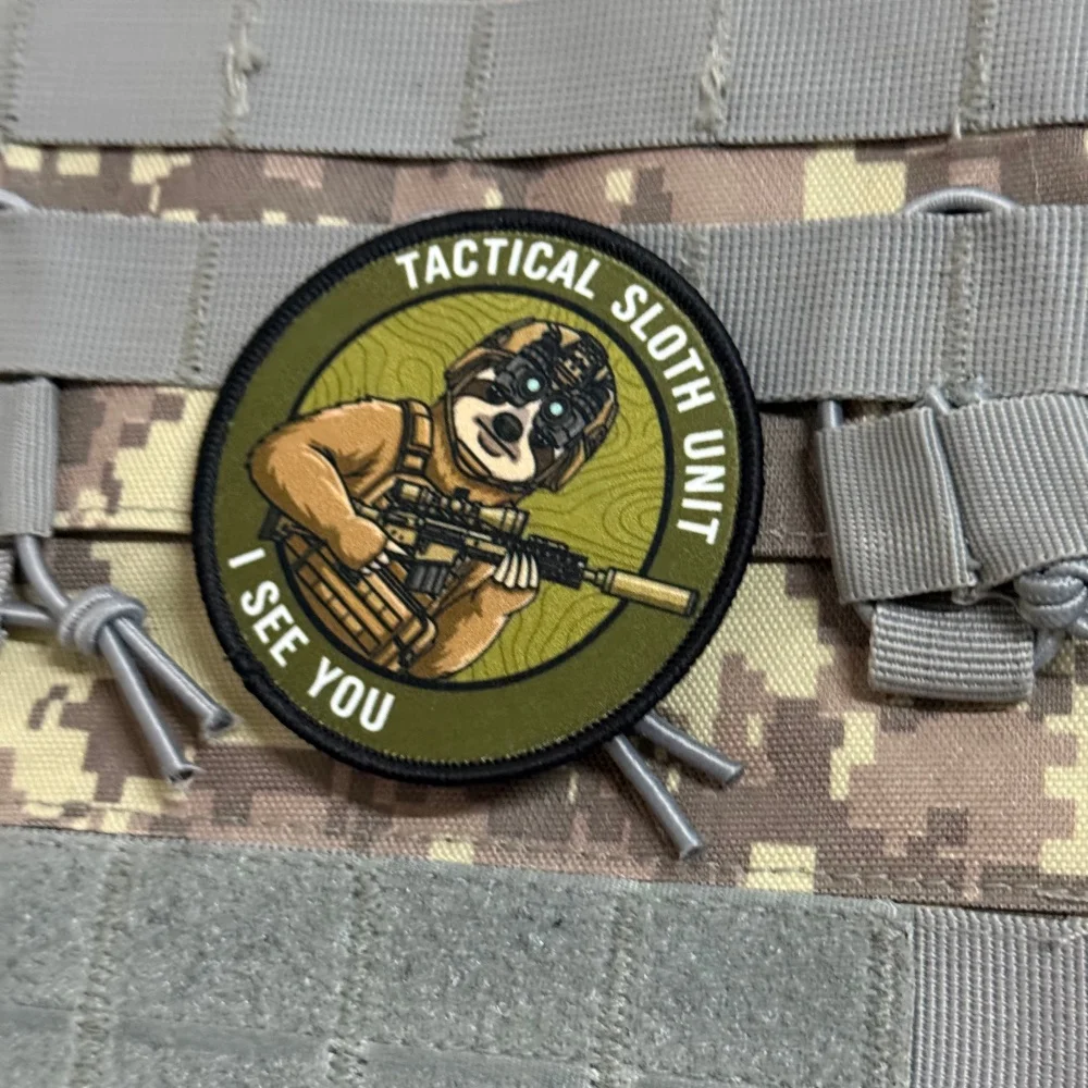 Parche táctico perezoso impreso con velcro para mochila y brazalete - imagen 5