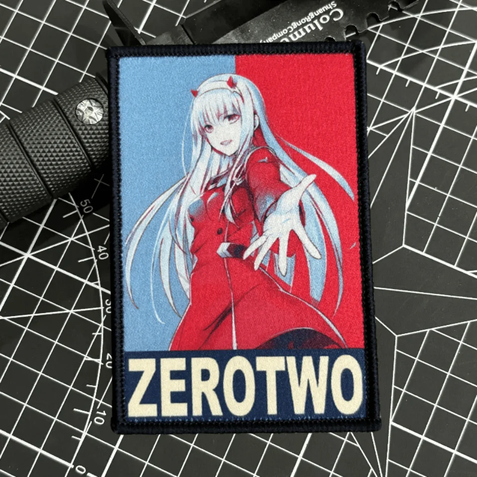 Parche táctico Zero para chicas de Anime, parches de gancho y bucle impresos, insignia de moral militar, brazalete, mochila, chaleco, pegatinas - imagen 5