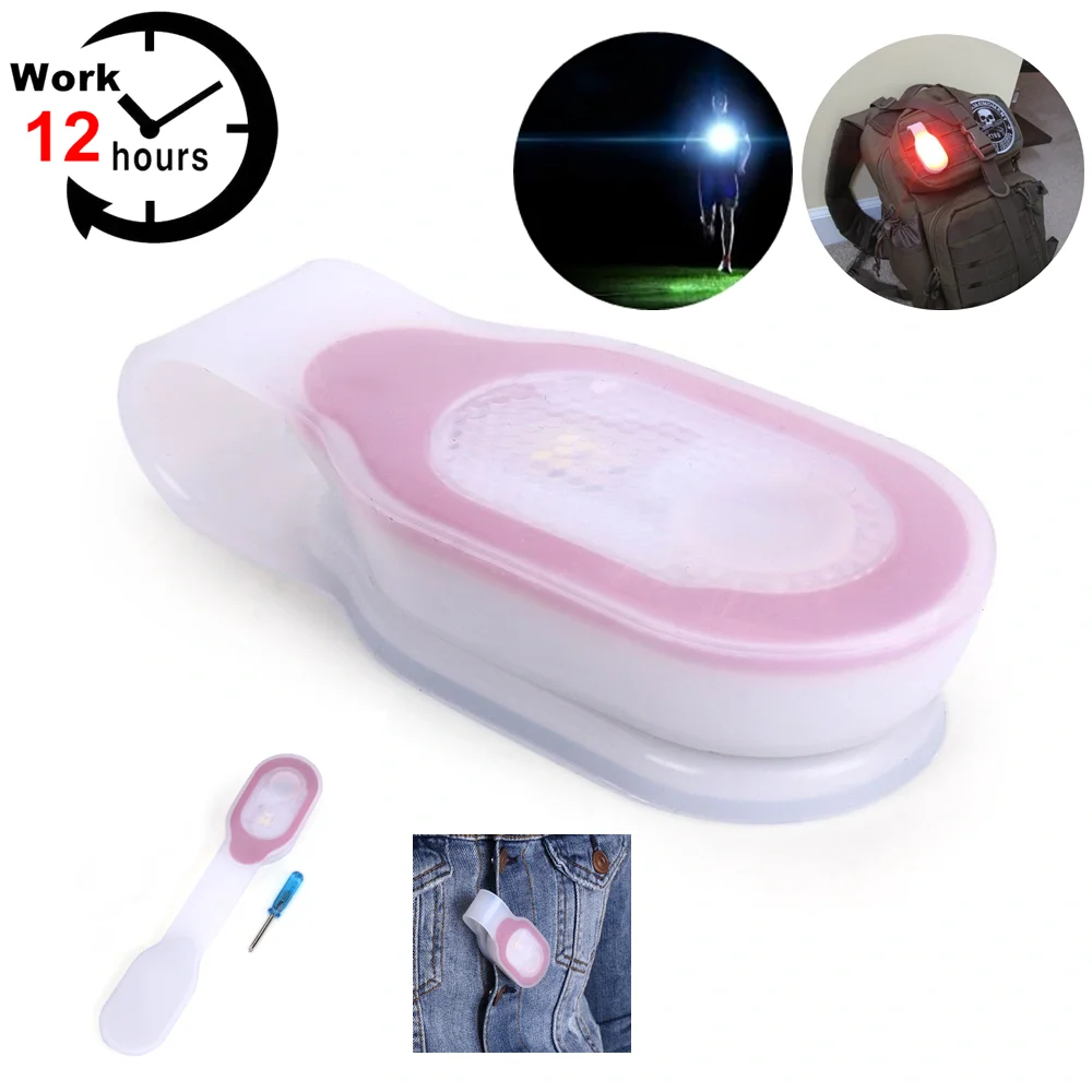 Mini luz de emergencia para correr, Clip de seguridad de silicona suave, lámpara para ciclismo al aire libre, senderismo, caminar, perro, Camping, enfermera, luz de trabajo redonda - imagen 2