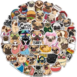 50 Uds. De pegatinas divertidas de animales, perros y Pug, papelería Kawaii, álbum de recortes, teléfono, portátil, guitarra, Graffiti, pegatina para cachorros, juguete para mascotas