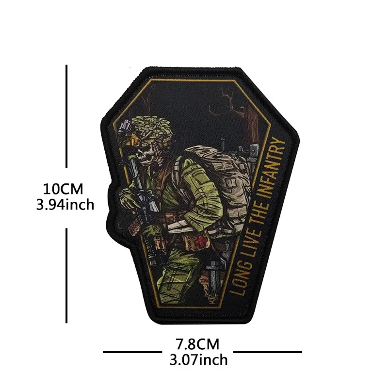 Parche táctico infantería esqueleto con pistola para chaqueta - imagen 5
