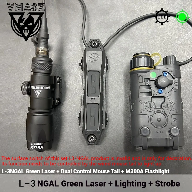 Element L3-NGAL Puntero láser Estuche táctico láser rojo y verde de nailon con luz estroboscópica LED para equipos tácticos al aire libre - imagen 4