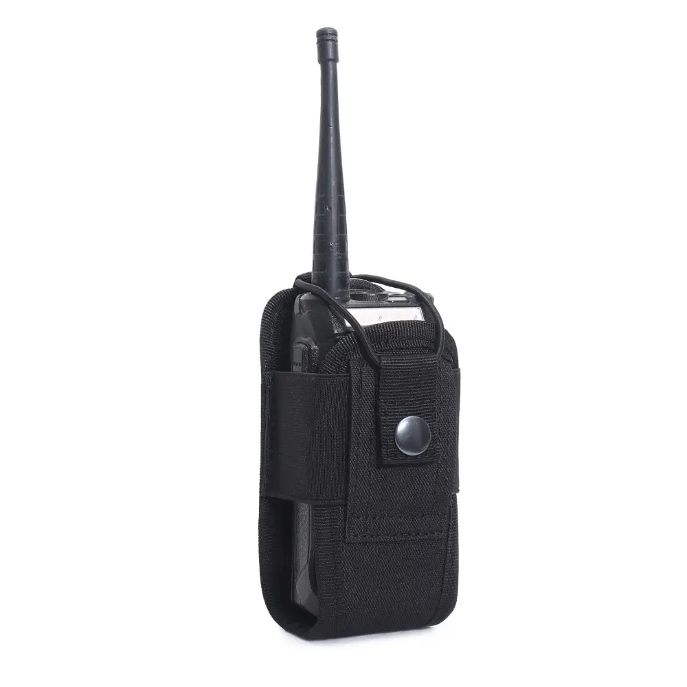 Bolsa táctica para walkie-talkie 600D, bolsa negra Oxford Molle para Radio, soporte portátil para teléfono para deportes de caza al aire libre, funda para interfono - imagen 2