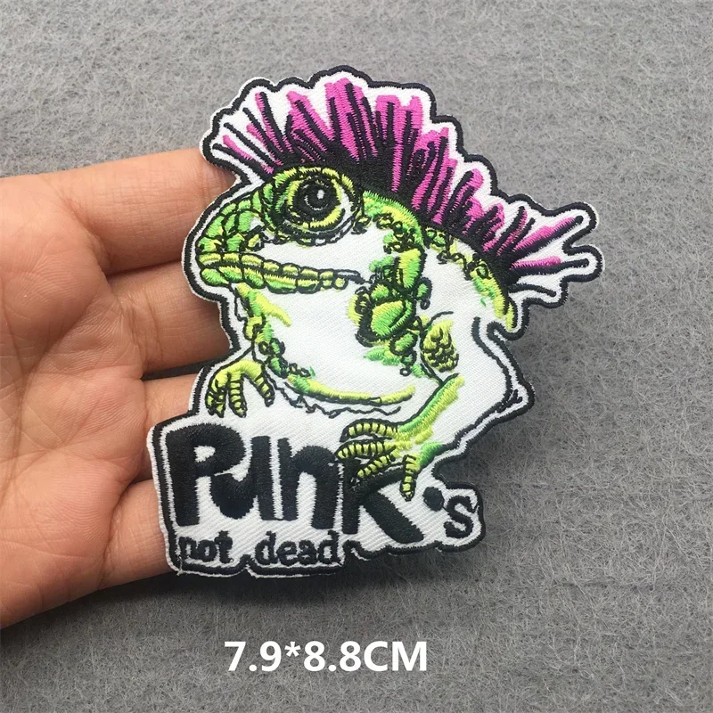 Parches bordados en ropa, parches Punk para ropa, pegatinas de rayas de calavera DIY, parches de dibujos animados, insignias con apliques - imagen 3