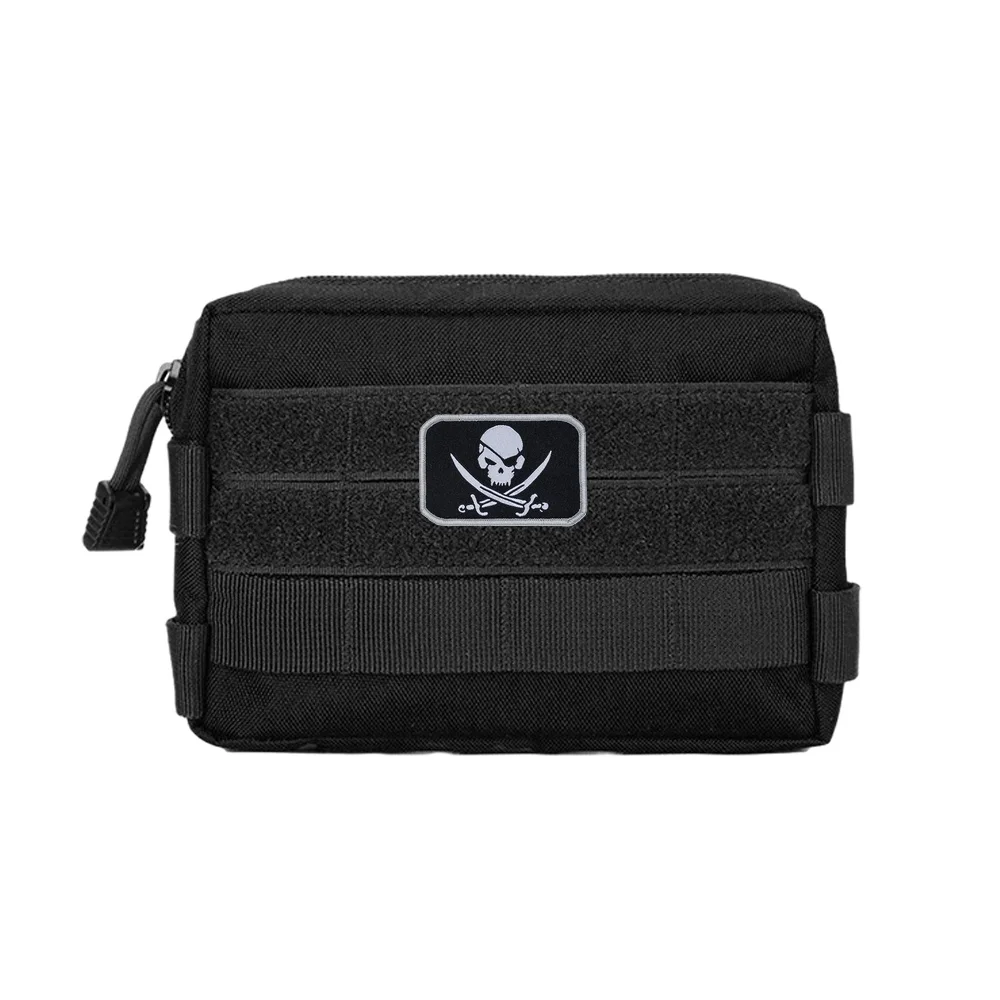 Parche táctico divertido con bandera pirata de calavera, cita moral, Velcros, insignia militar, gancho, pegatina de sujeción para mochila, pantalones vaqueros DIY - imagen 4