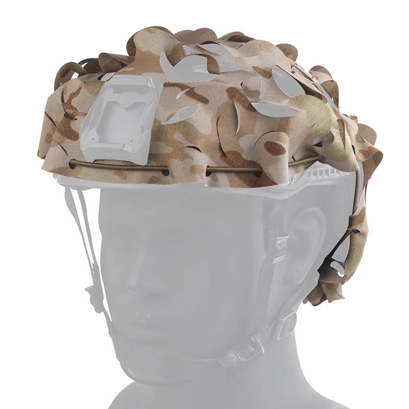 Cubierta de camuflaje para casco táctico, cascos CS ligeros con corte láser, tela 3D para caza y tiro, cubierta para cascos de camuflaje Airsoft - imagen 3