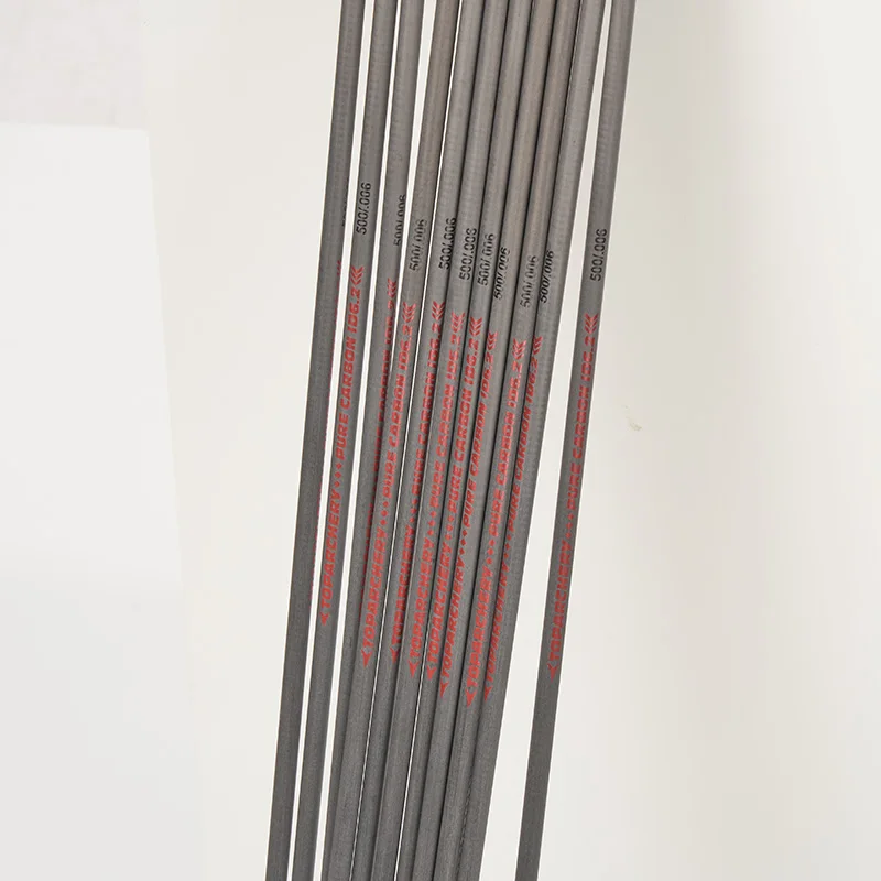 12 Uds 31 pulgadas ID6.2mm 100% eje de flecha de carbono puro columna vertebral 300/350/400/500/600 rectitud 0,006 accesorios de tiro con arco DIY - imagen 4