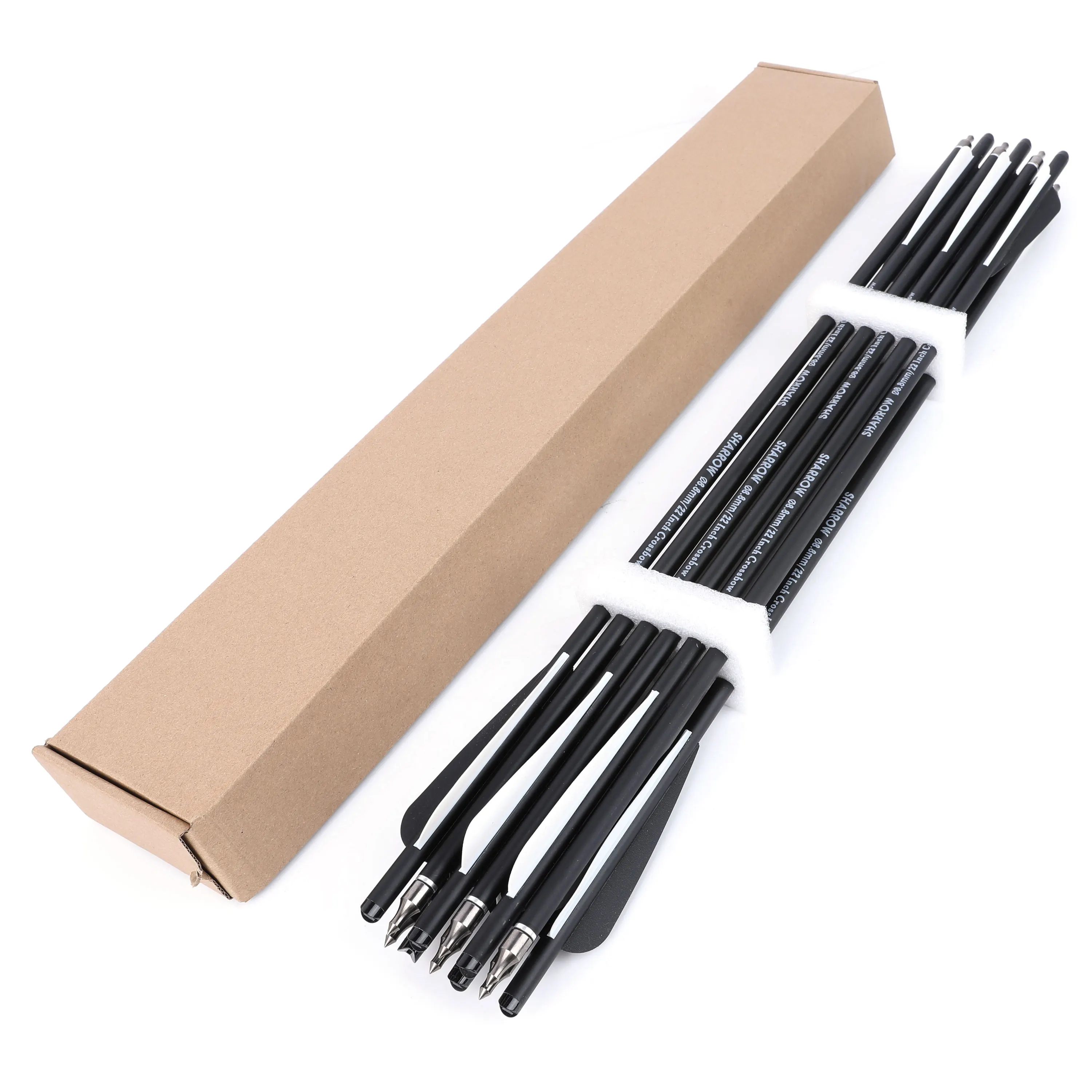 6/12 Uds 16 "17" 18 "20" 21 "22" pernos de ballesta flechas de tiro con arco puntas reemplazables caza al aire libre tiro flechas de carbono - imagen 2