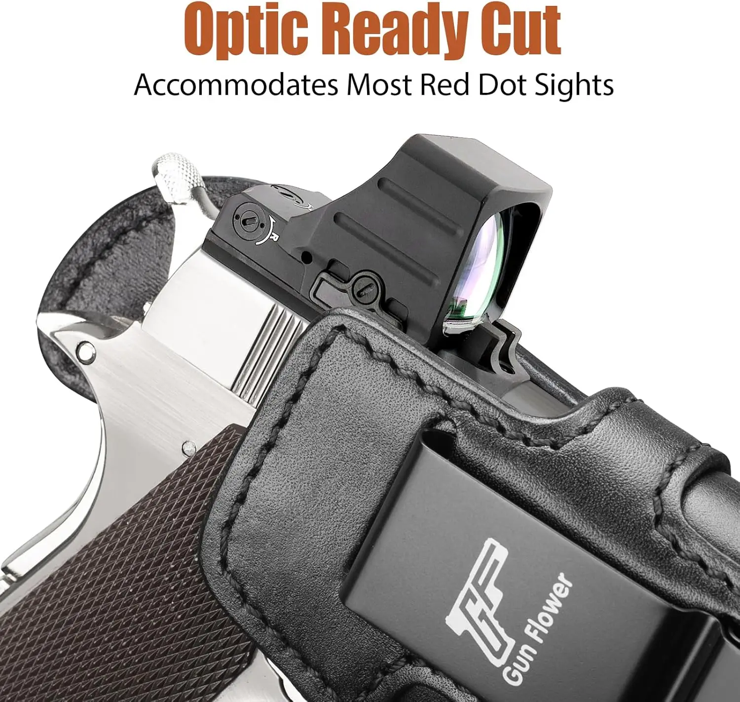 Funda de cuero IWB 1911, para barril de 5 ", 4,25", 4", riel, sin riel, compatible con Colt, Elite Force,Kimber,Rock Island,Springfield,Tisas,S&W,Ruger - imagen 4