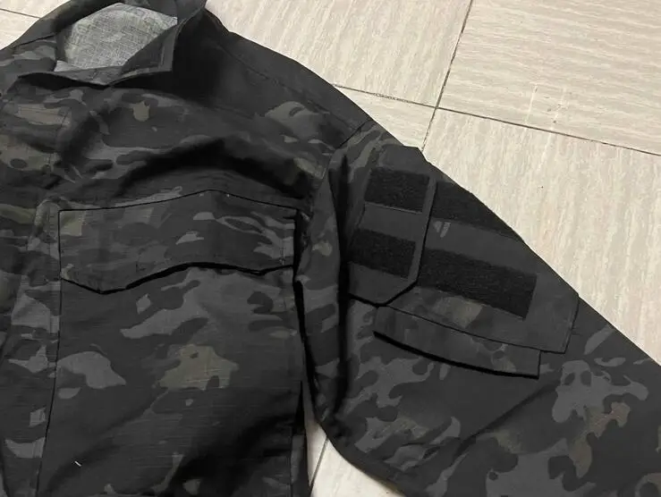 Traje de combate de entrenamiento para deportes al aire libre, camuflaje negro táctico, manga larga, traje base GEN3