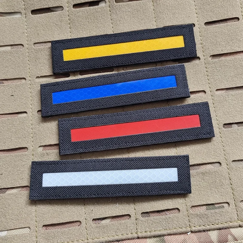 Tira reflectante de PVC con gancho y bucle, parches IR llamativos en la noche, bordado de brazalete, mochila, sombrero, parche táctico de tela para ropa - imagen 4