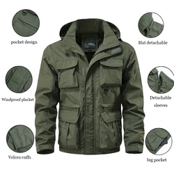 Chaqueta táctica impermeable ripstop – Capucha desmontable Outdoor