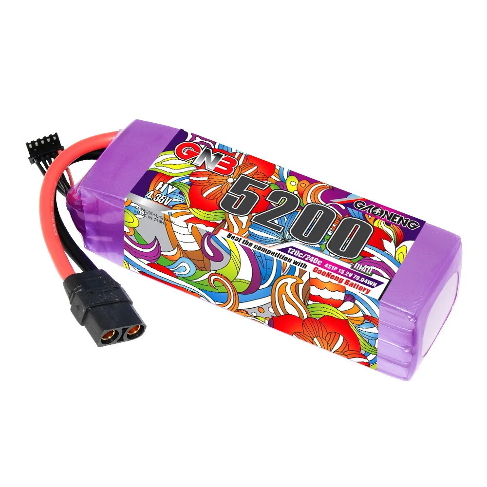 Batería Lipo para coche y barco a control remoto, pila de 15,2 V, 5200mAh, 120C/240C, 1/2 piezas, GNB 4S - imagen 3