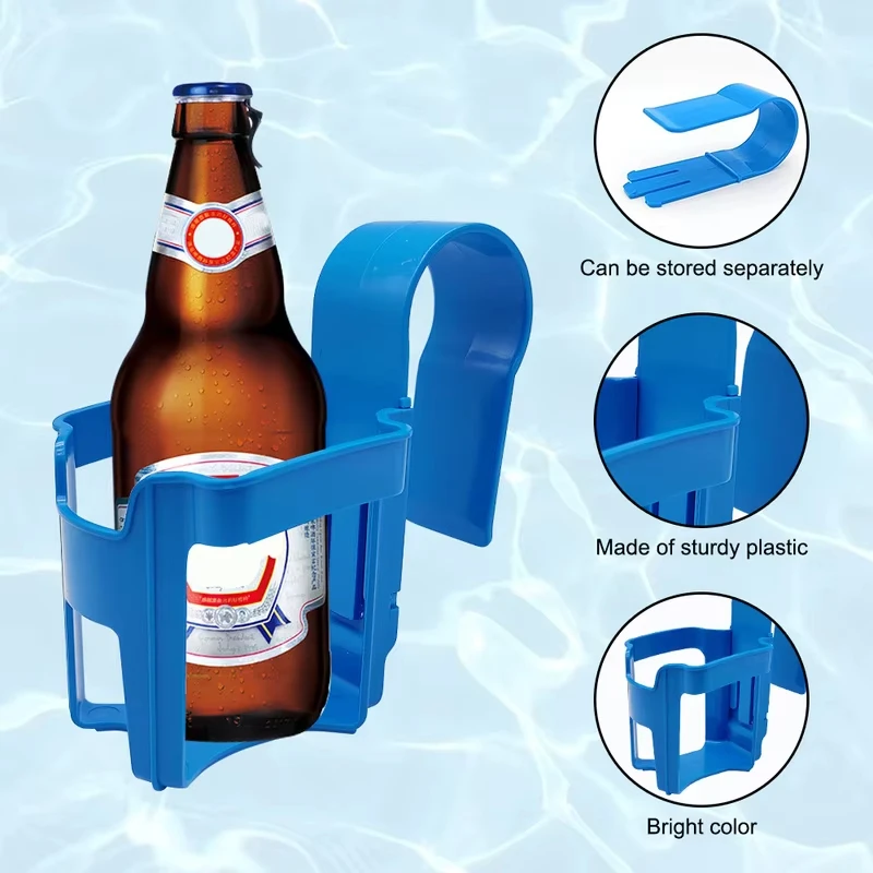 DIZETION colgador de vasos de agua para piscina, soporte de bebidas para coche, estante de almacenamiento de cerveza, bebidas laterales, encima de la piscina - imagen 4