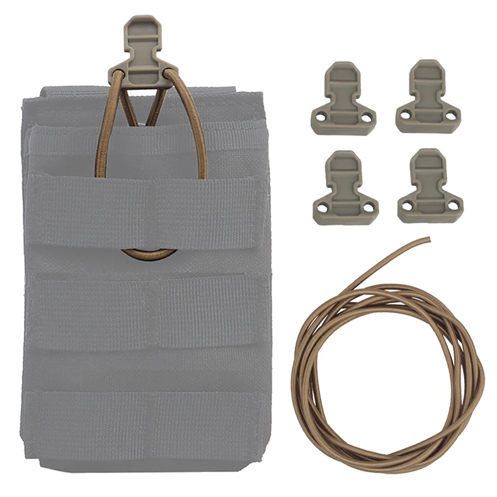 Bolsa táctica para revistas, cordones elásticos de choque con lengüeta de retención para chaleco Airsoft 5,56, bolsa Mag AR15, cuerda de cuero superior abierta