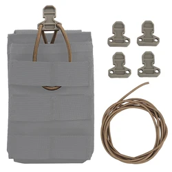 Bolsa táctica para revistas, cordones elásticos de choque con lengüeta de retención para chaleco Airsoft 5,56, bolsa Mag AR15, cuerda de cuero superior abierta
