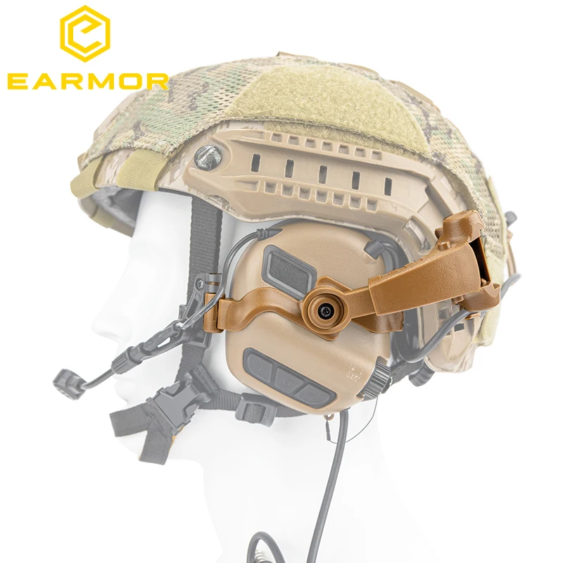 EARMOR M16 Series ARC casco soporte de pista auriculares tácticos con tapa trasera con reducción de ruido - imagen 4