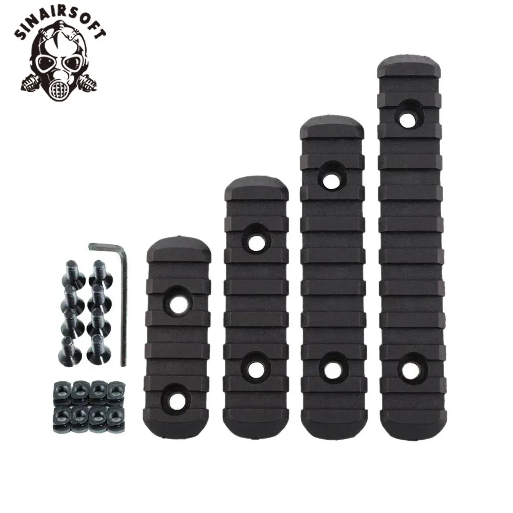 4 unids/set de plástico Picatinny Weaver Rail segmento guardamanos sección de riel para M-LOK instalar linternas, etc. Accesorios de caza