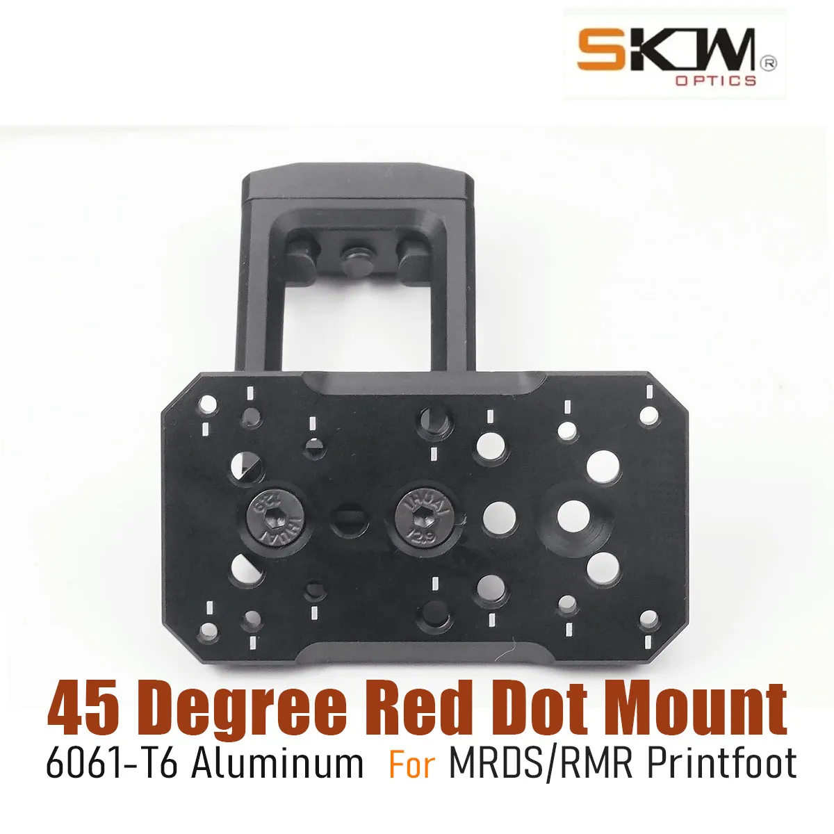 SKWoptics Soporte táctico de punto rojo de 45 grados para RMR MRDS PrintFoot para riel Picatinny de 21 mm - imagen 3
