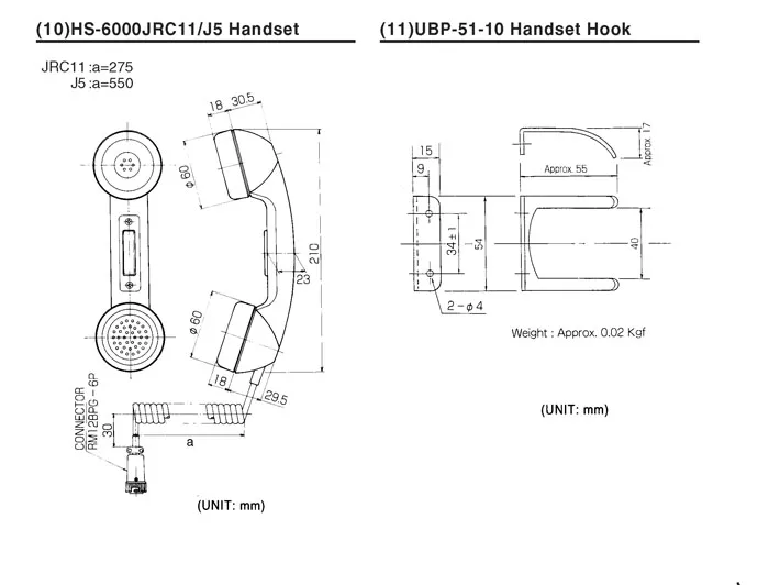 Micrófono de interfono JHS-31/32A/32B, HS-6000J5 - imagen 3