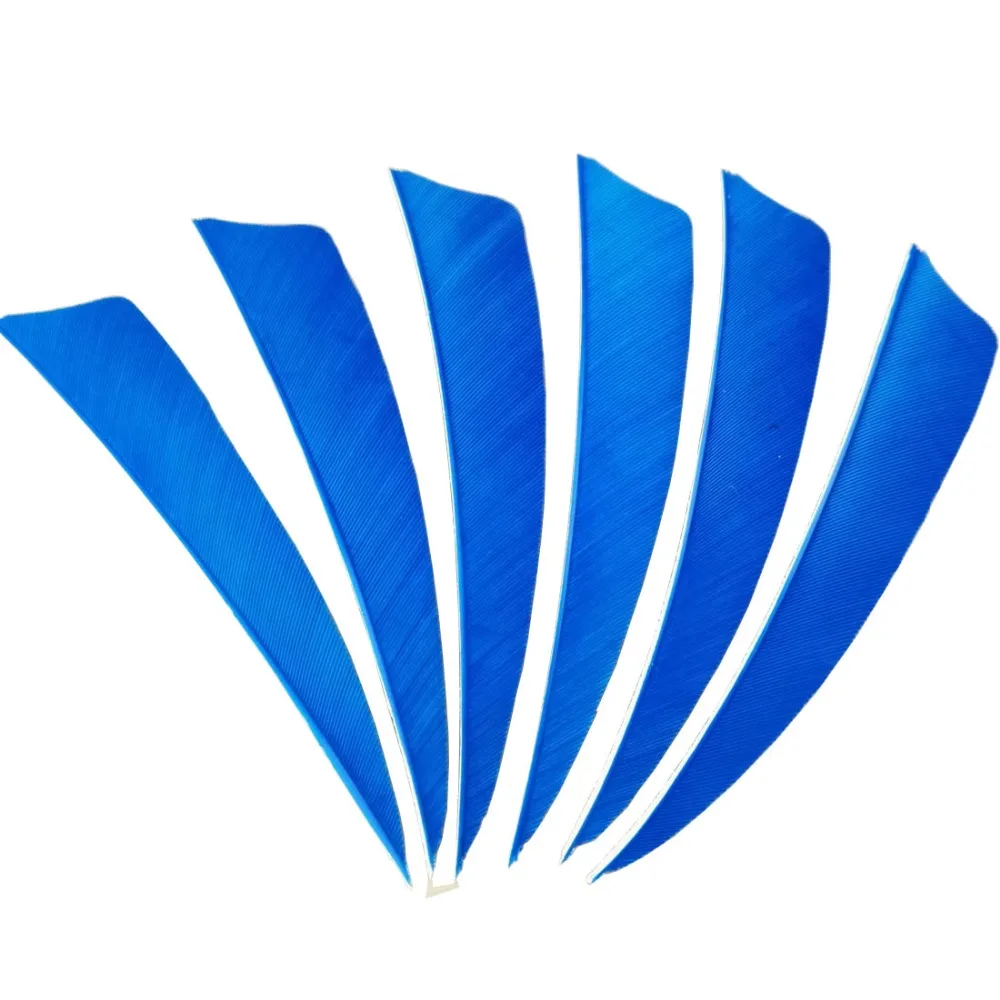 Plumas de flecha de tiro con arco, accesorios de flecha de caza, plumas de pavo de 8 colores, 4 pulgadas, 50 Uds. - imagen 2