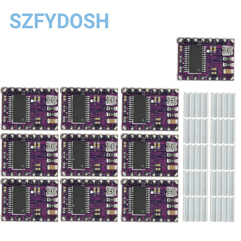 1/510 Uds piezas de impresora 3D StepStick A4988 DRV8825 controlador de Motor paso a paso con disipador de calor portador Reprap rampas 1,4 - imagen 4