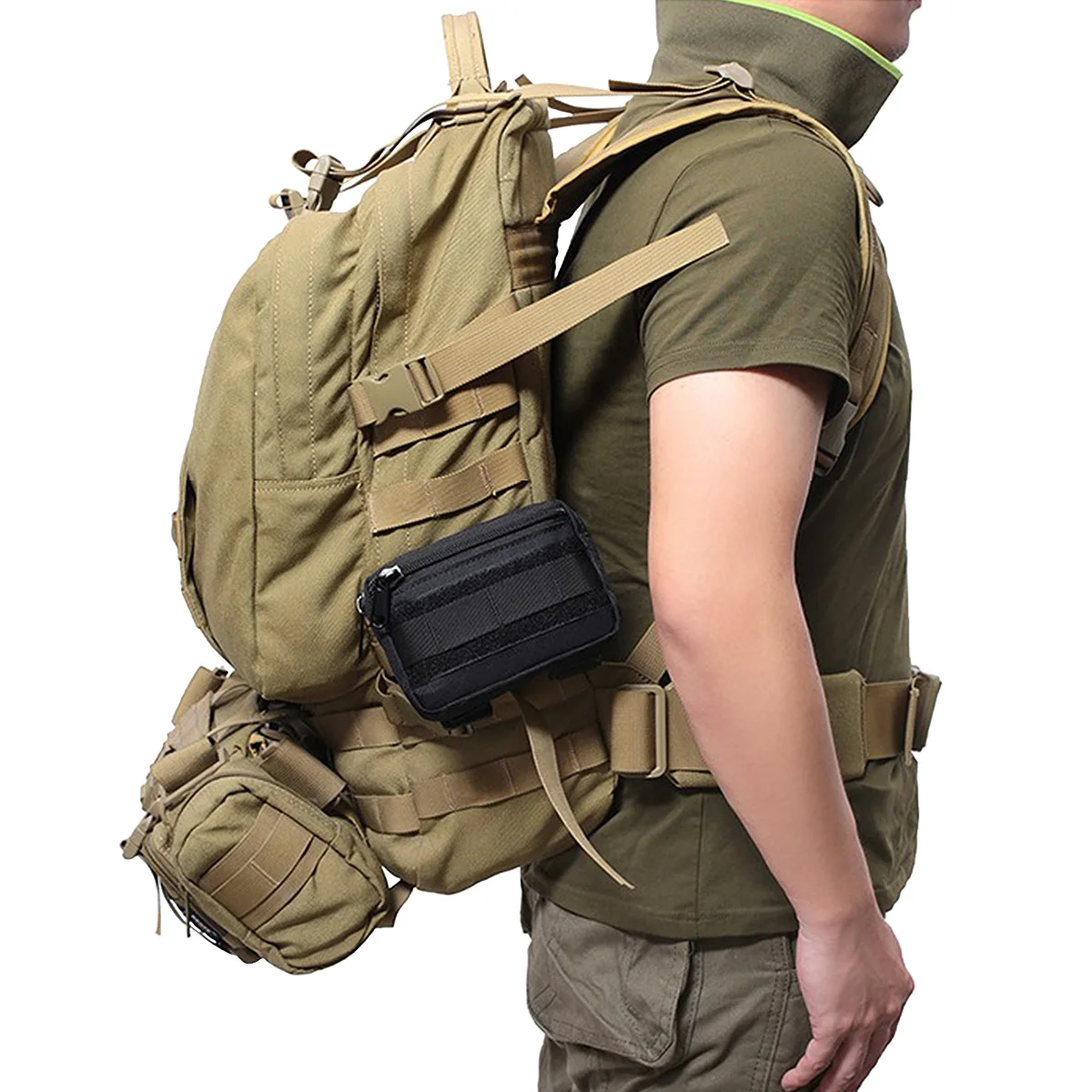 Paquete EDC de doble capa para hombre, cinturón táctico Molle, bolsa de cadera Oxford, riñonera, accesorios de caza y acampada, bolsa Molle de utilidad - imagen 3